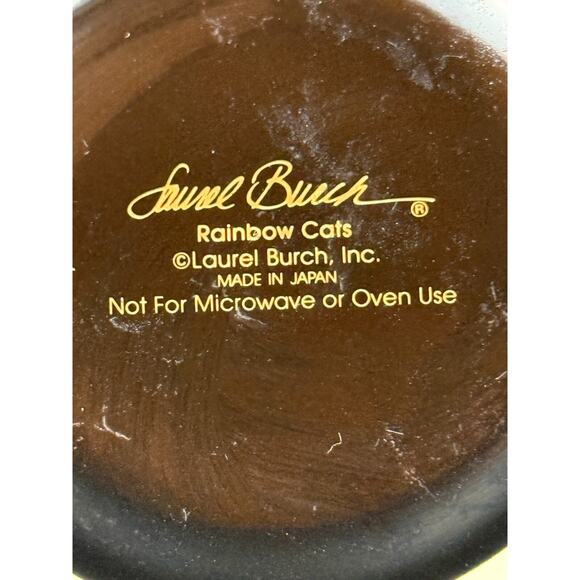 Laurel Burch Rainbow Cats Black Coffee Mug 16 oz VINTAGE - Picture 8 of 9